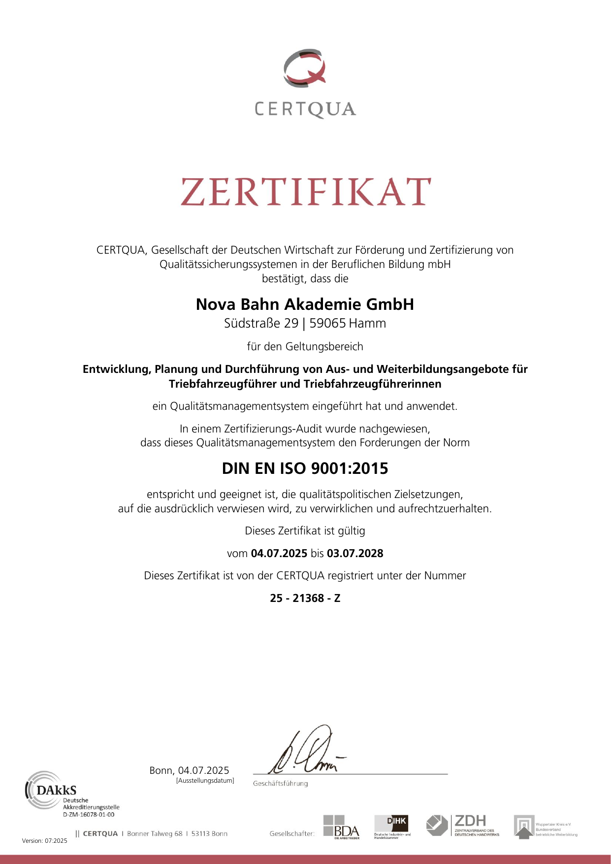 DIN EN ISO 9001:2015